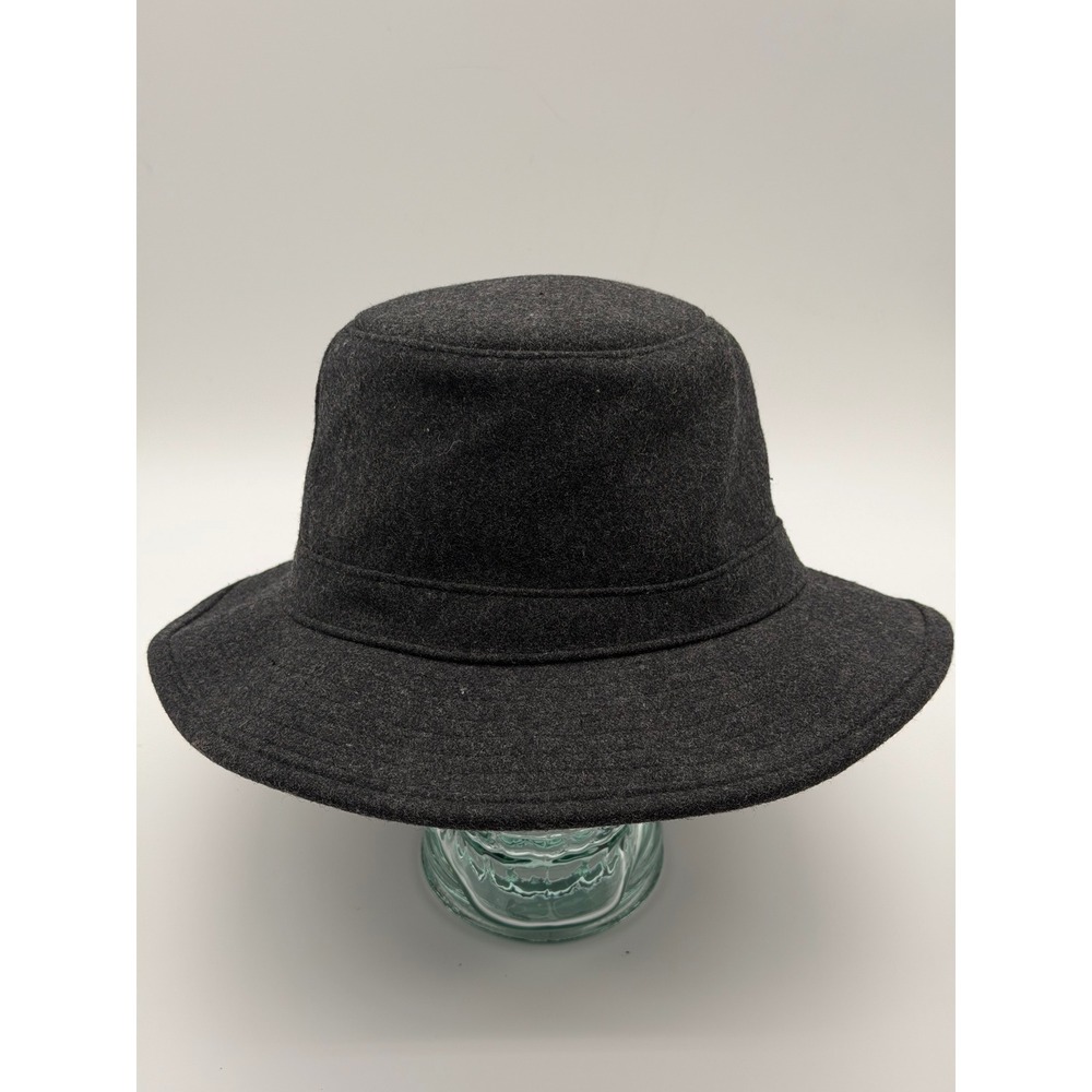 Duluth Trading Co Gray Wool Blend Bucket Hat with Ear Flaps XL Plaid Lining
